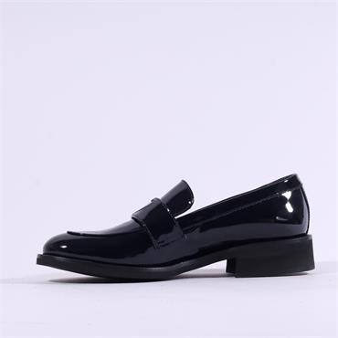 Marco Moreo Maura Heart Slip On Loafer - Dark Navy Patent